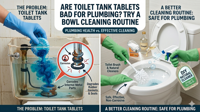 Are Toilet Tank Tablets Bad for Plumbing? Try a Better Toilet Bowl Cleaning Routine