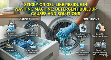Sticky or Gel-Like Residue in Washing Machine: Detergent Buildup Causes and Solutions