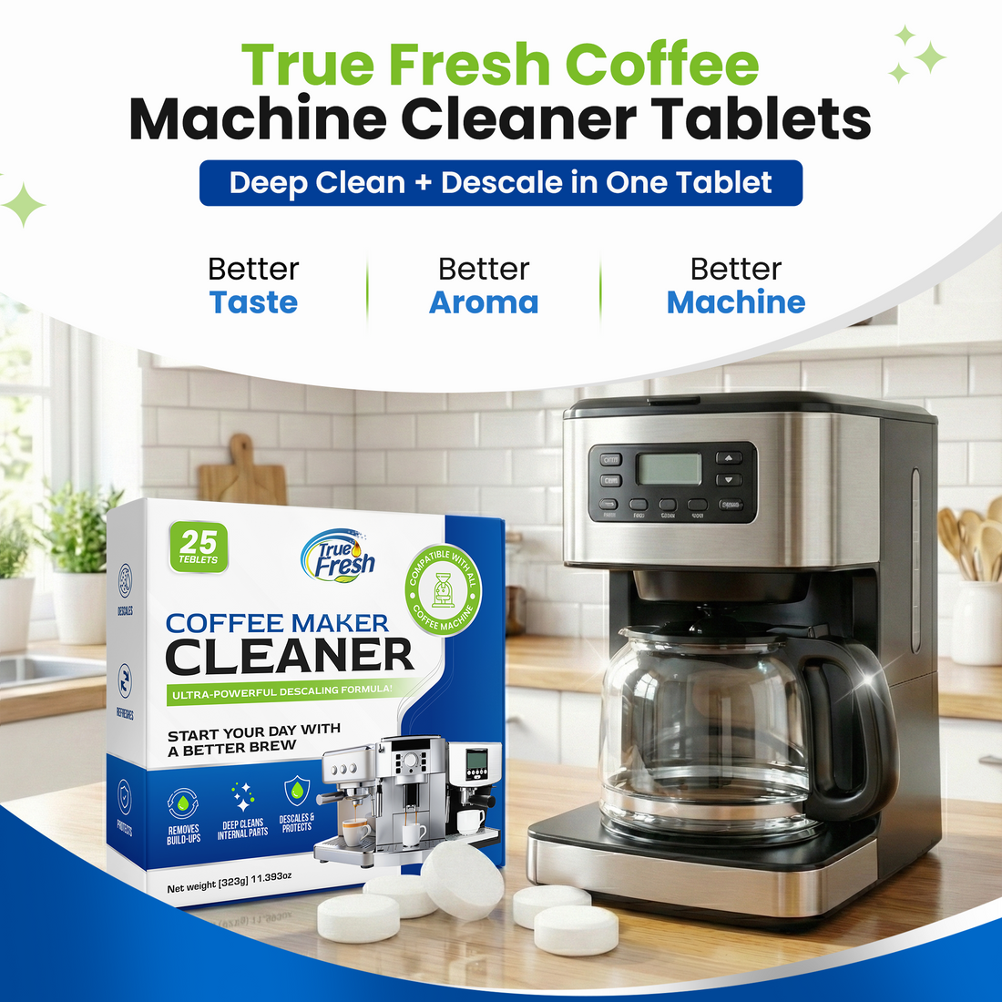 True Fresh Coffee Maker Cleaner Tablets