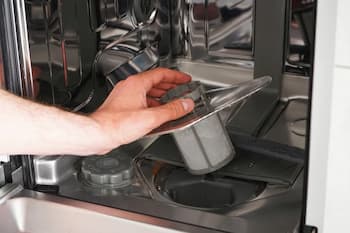 A dishwashers removeable filter