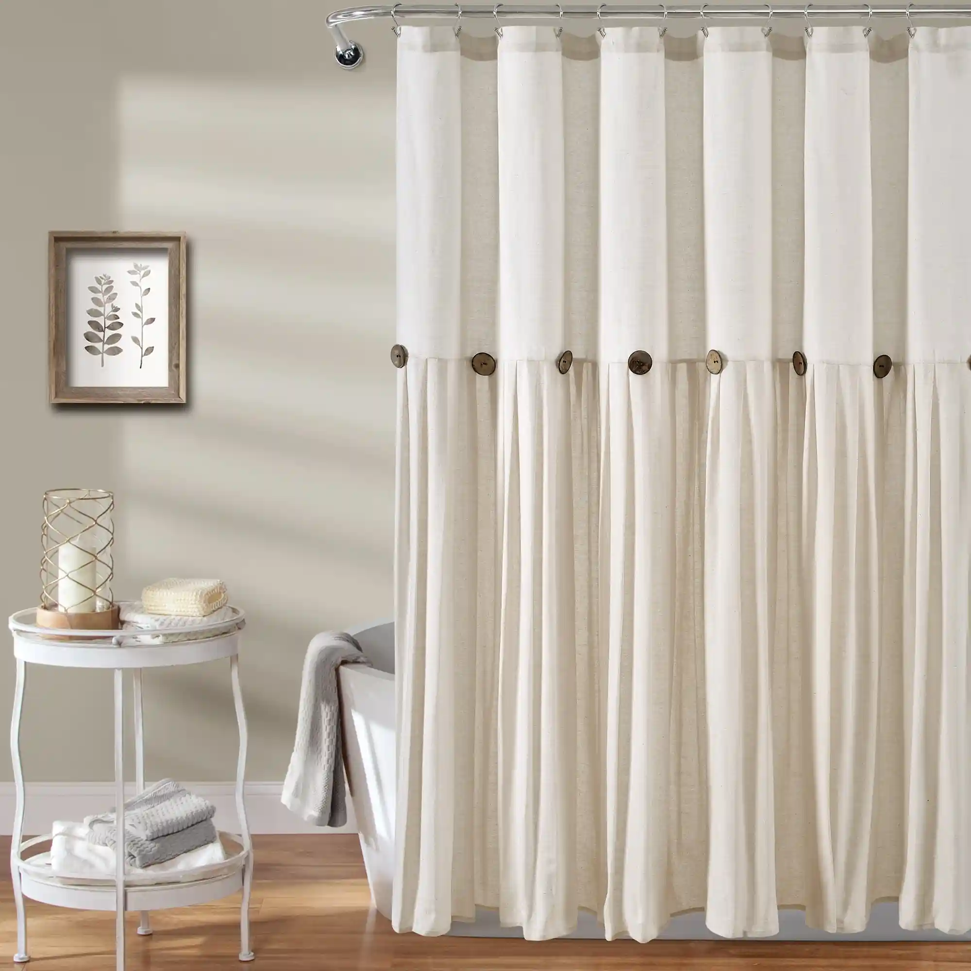 Linen Button Shower Curtain